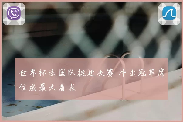 世界杯法国队挺进决赛 冲击冠军席位成最大看点